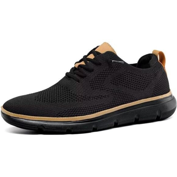 Men\'s Lightweight Oxford Sneakers Casual Lace-Up Dress Walking Shoes Black Brown main image 6